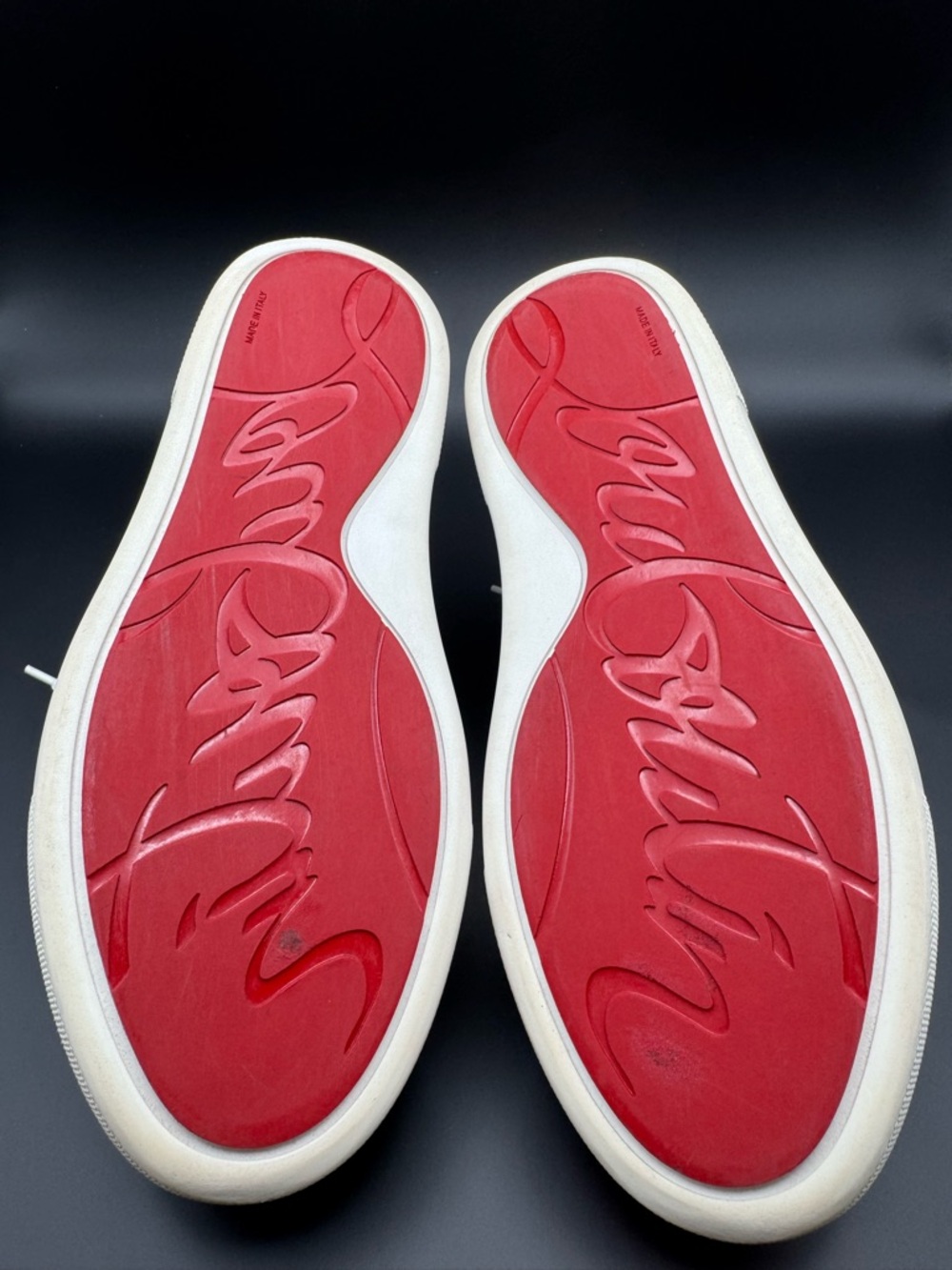 Christian Louboutin Vieira Spike Low Top Sneaker White Suede 37.5 - Picture 6 of 8